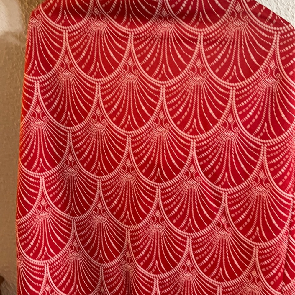 Red and white, elastic waist, skirt, like new